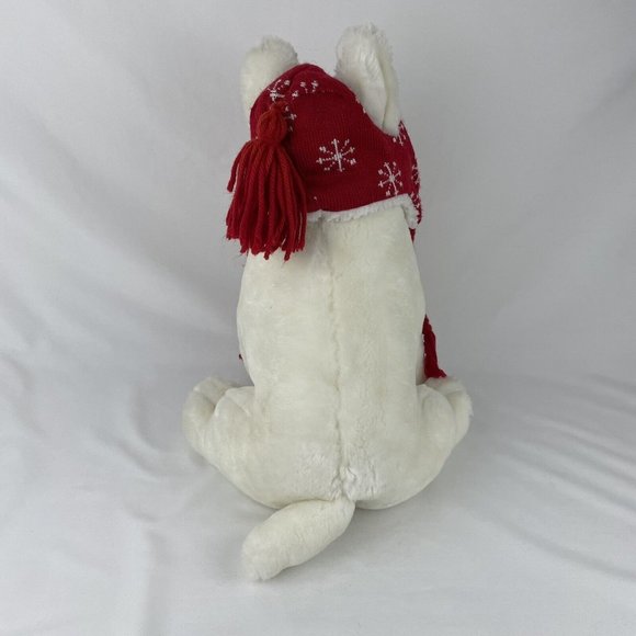 Common Wealth Bullseye Target Dog 15" Plush Red Christmas Hat Stuffed Animal Toy - Picture 4 of 8